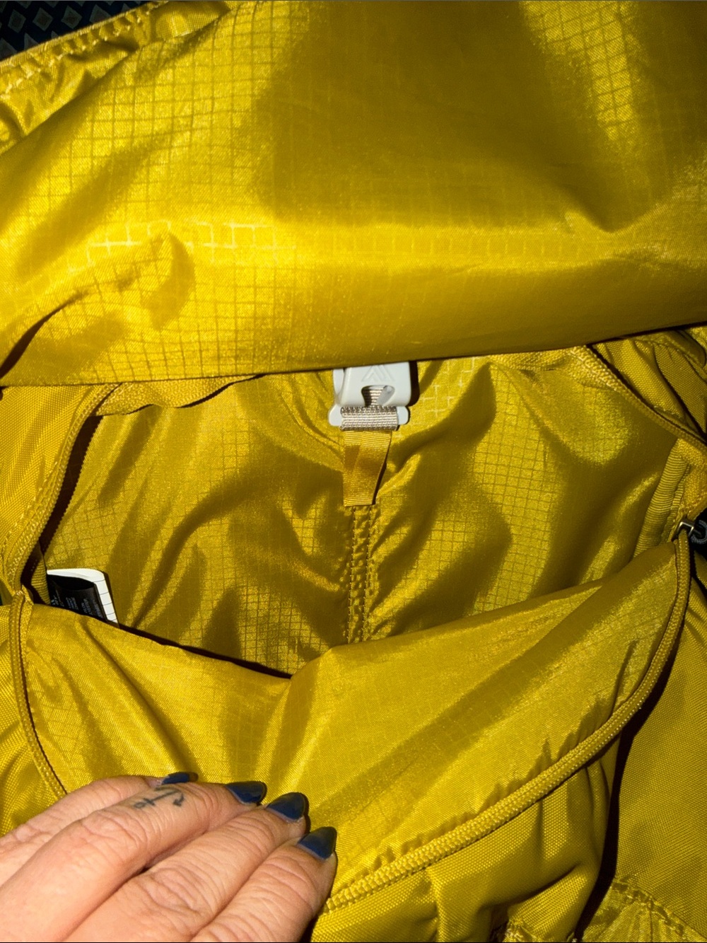 Gregory NANO 22 Mustard Yellow Backpack w/Blue Accent pocket for CamelBak - Picture 4 of 8